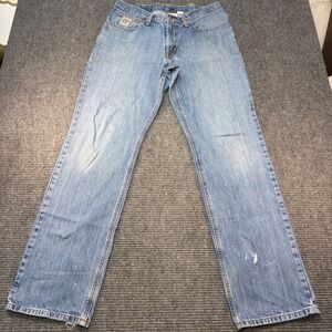 Cinch Up Mens Light Wash Denim Western Jeans 36x38 Style MB92834013 Cotton